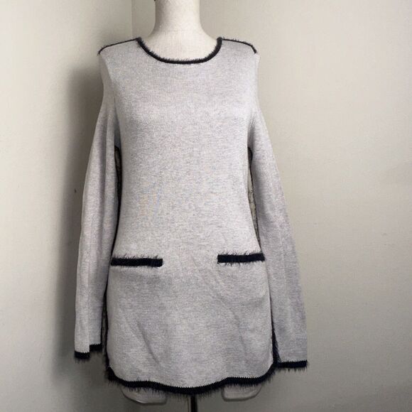 Nic + Zoe Taupe Gray Black Rainy Day Tunic Sweater Size XS EUC - Picture 1 of 12